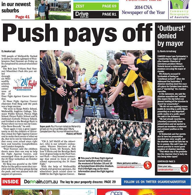 Front Page: Camden-Narellan Advertiser