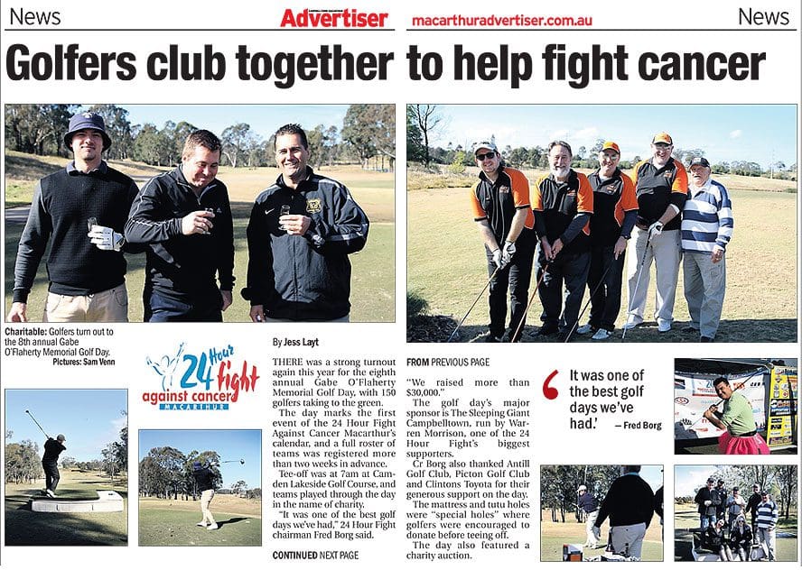 Golfers club together to help fight cancer